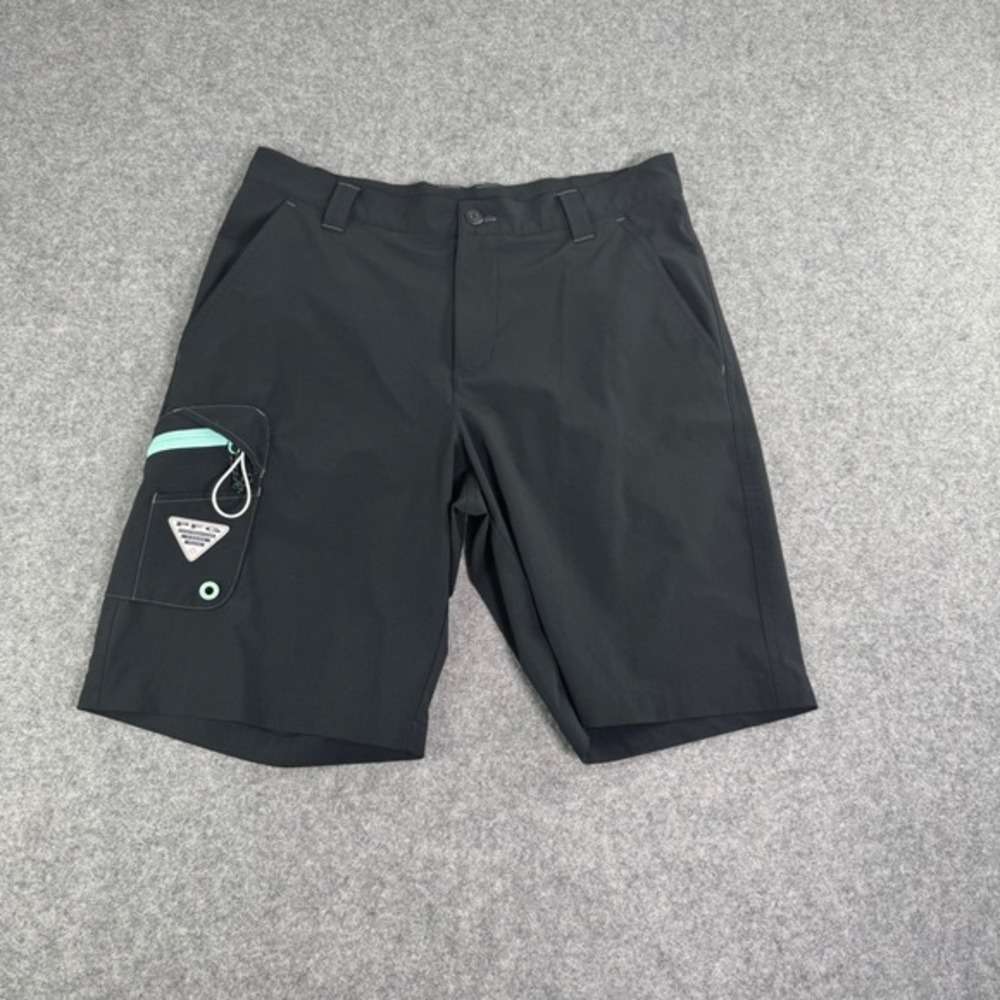 Columbia PFG Mens‎ Black Performance Fishing Gear Cargo Shorts 32W 10"